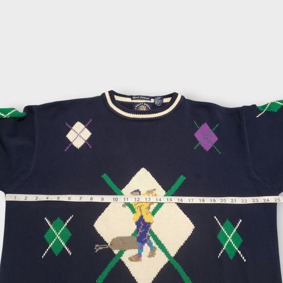 Vtg Salty Dog Gant Argyle Golf Pullover
 Sweater Sz XL Grandpa 90s Cosby Preppy - Picture 7 of 12